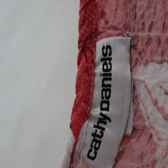 Cathy Daniels Women's Tunic Top Coral/White Floral 3/4 Sleeves Textured NWOT - Picture 7 of 7